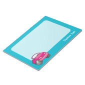 Roze Cartoon Auto Notitieblok (Schuin)