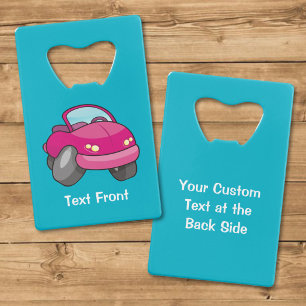 Roze Cartoon Autocreditcard Flesopener Kredietkaart Flessenopener