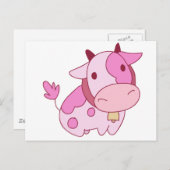 Roze Cartoon Briefkaart (Voorkant / Achterkant)