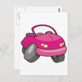 Roze Cartoon Briefkaart (Voorkant / Achterkant)