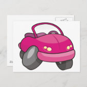 Roze Cartoon Briefkaart (Voorkant / Achterkant)