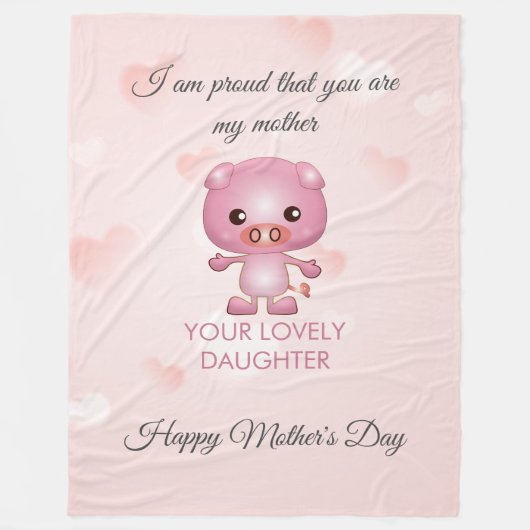 Roze Cartoon Fleece Deken (Voorkant)