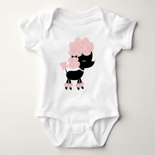 Roze Cartoon Franse Podle Romper (Voorkant)