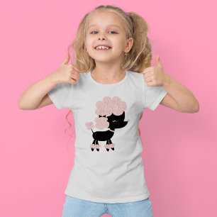 Roze Cartoon Franse Podle T-shirt