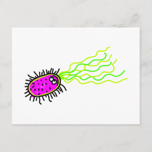 Roze Cartoon Germ Briefkaart