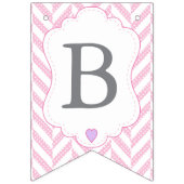 Roze Cartoon Giraffe Baby shower Vlaggetjes (Derde vlag)