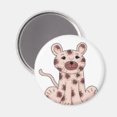 Roze Cartoon Leopard Magneet (Voorkant / Achterkant)