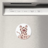 Roze Cartoon Leopard Magneet (Insitu (Vaatwasser))