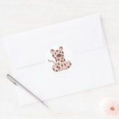 Roze Cartoon Leopard Ronde Sticker (Envelop)