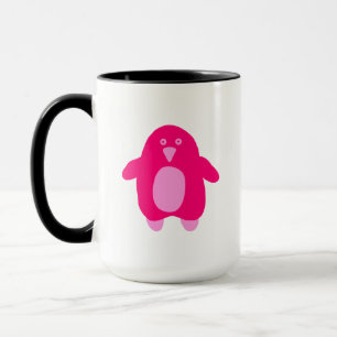 Roze Cartoon Penguin Mok
