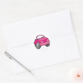 Roze Cartoon Ronde Sticker (Envelop)