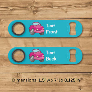 Roze Cartooneske Auto Flesopener Speed Flessenopener