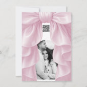 Roze Cascade Ruffle Bow Bruids bruiloft Dank u Kaart (Achterkant)