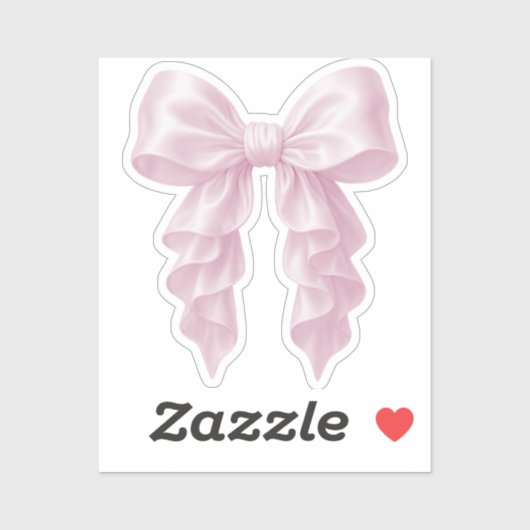 Roze Cascade Ruffle Bow Elegante Posh Girly Sticker (Vel)