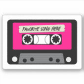 roze cassette, geëigend gesneden vinylSticker Sticker (Voorkant)