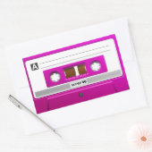 Roze cassette rechthoekige sticker (Envelop)