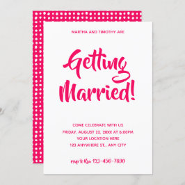 Roze Casual script | Verlovingsfeest Kaart