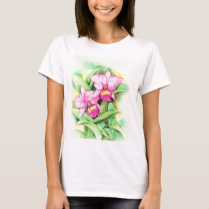 Roze Catleya Orchid Flower Art - Multi T-shirt