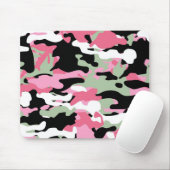 Roze & Celadon Groene Camo Mousepad Muismat (Met muis)