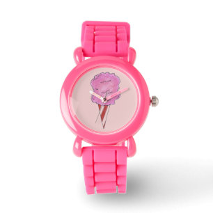 Roze centrifuge katoenhoudend Snoep Carnaval Watch Horloge