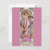 Roze champagne - Art Nouveau Briefkaart (Voorkant / Achterkant)