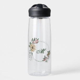 roze & champagne bloemen groen waterfles