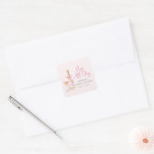 Roze Champagne Bruidsdouche Sticker (Envelop)