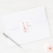 Roze Champagne Bruidsfeest Bedankt Ronde Sticker (Envelop)