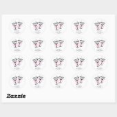 Roze Champagne Bruidsfeest Ronde Sticker (Vel)