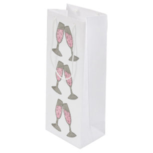 Roze Champagne Bruiloft Bruids Bruisfeest Toast Wijn Cadeautas