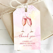 Roze Champagne Bruiloftsfeestje Cadeaulabel