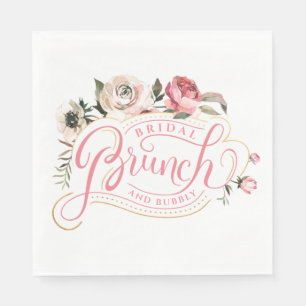 Roze Champagne Brunch en breekbaar Vrijgezellenf Servet