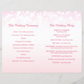 Roze champagne bubble trouwprogramma (Achterkant)