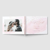 Roze Champagne Bubbles Blush Waterverfmonster Gastenboek (Volledig)