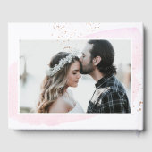 Roze Champagne Bubbles Blush Waterverfmonster Gastenboek (Achterkant)