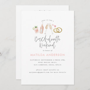 Roze champagne chic bachelorette route aankondiging