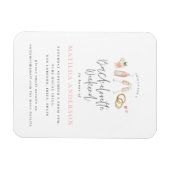 Roze champagne chic bachelorette route magneet (Horizontaal)