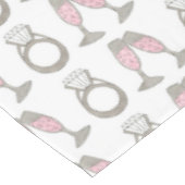 Roze Champagne Diamond Ring Wedding Tablecloth Tafelkleed (Gekanteld)
