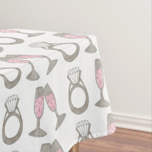 Roze Champagne Diamond Ring Wedding Tablecloth Tafelkleed