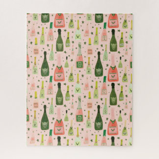 Roze champagne en stars Pattern Legpuzzel