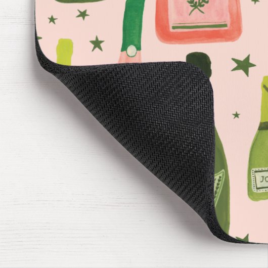 Roze champagne en stars Pattern Muismat (Hoek)