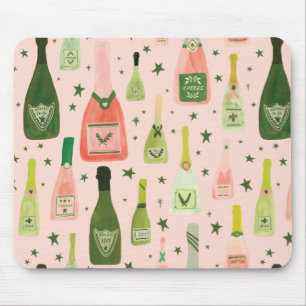 Roze champagne en stars Pattern Muismat