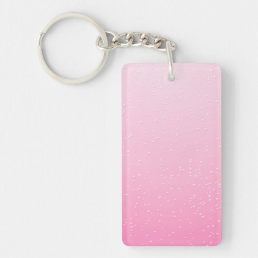 Roze champagne met kleine belletjes achtergrondkun sleutelhanger (Voorkant)
