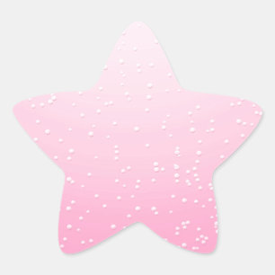 Roze champagne met kleine belletjes achtergrondkun ster sticker