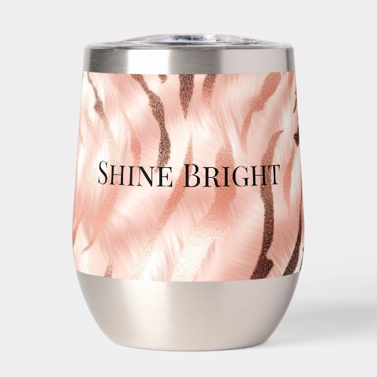 Roze Champagne Roos Glam Zebra (Voorkant)