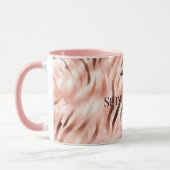 Roze Champagne Roos Glam Zebra Mok (Links)