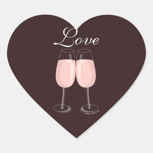 Roze Champagne Sticker (Voorkant)