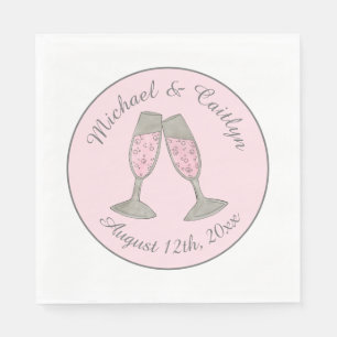 Roze champagne Toast Cheers Wedding Vrijgezellenfe Servet