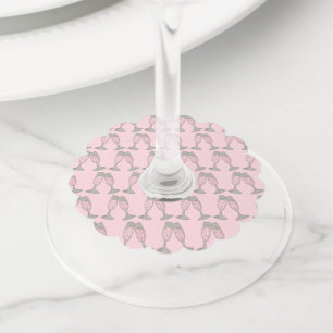 Roze Champagne Toast Klink Bruidsdouche Huwelijk Wijnglaslabel