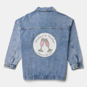 Roze Champagne Toast Klinkt Bruiloft Bruidsfeest Denim Jacket (Achterkant)